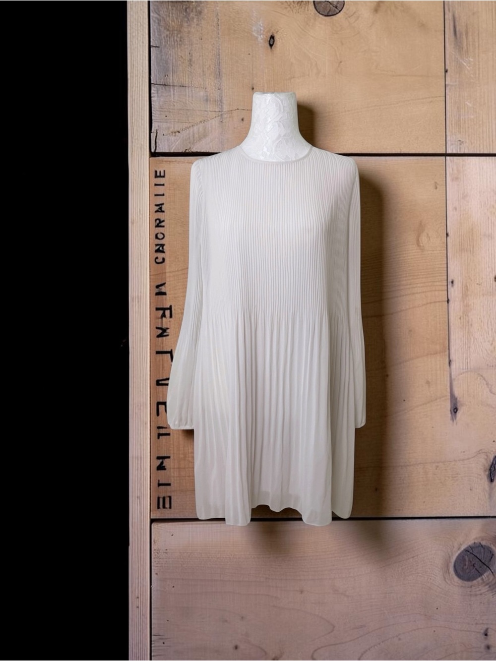 Wilfred Cream Pleated Mini Dress